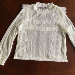 Zara cream colored lace shirt.